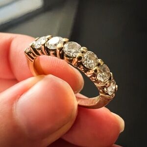Seven DIAMOND RING Band in 14k Yellow Gold // size 6